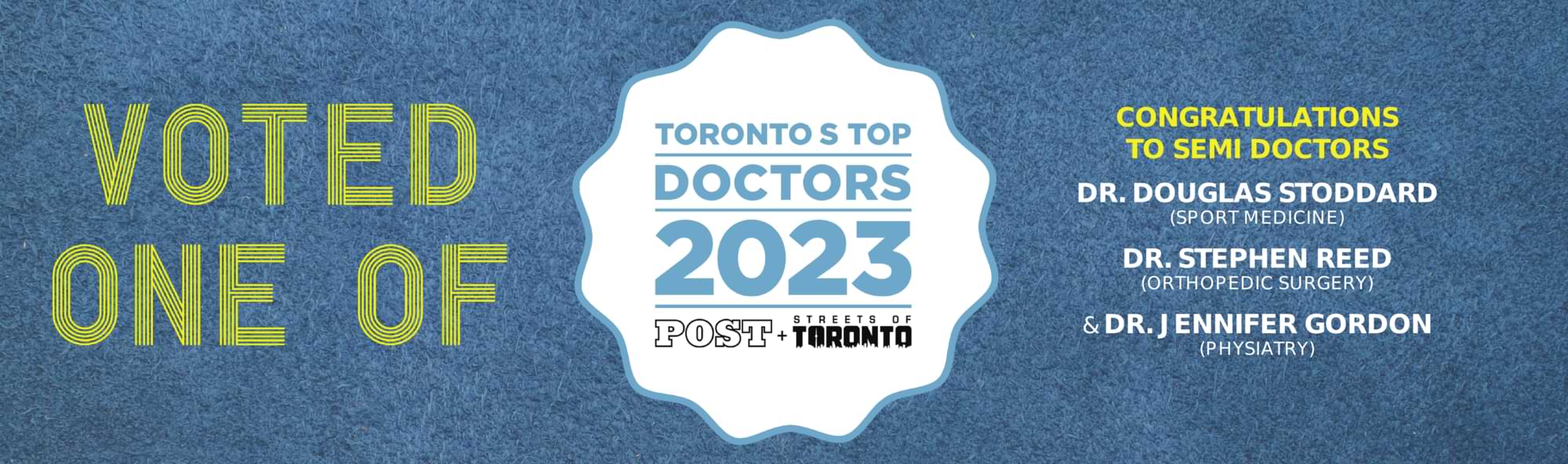 Voted Top Sports Medicine Doctor Toronto